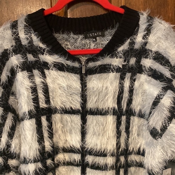 1. State Zippered Fuzzy Super Soft Sweater Jacket - Picture 2 of 8